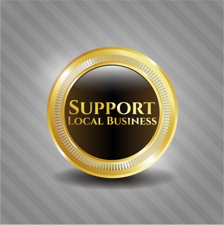 Support Local Business gold shiny badge