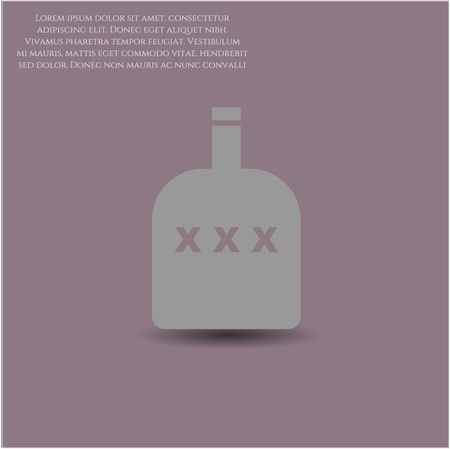 Bottle of alcohol vector icon or symbol