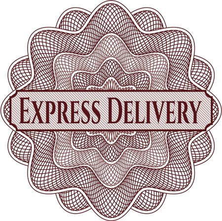 Express Delivery inside money style emblem or rosette