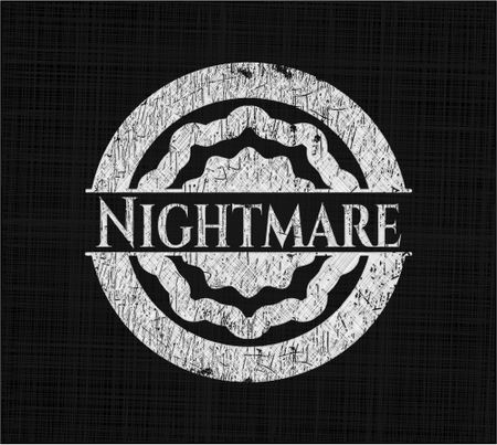 Nightmare chalk emblem, retro style, chalk or chalkboard texture