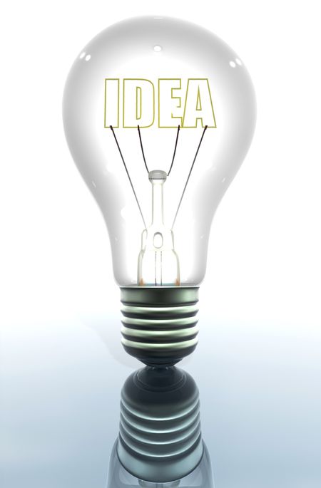 Light bulb showing an idea isolated over a white background