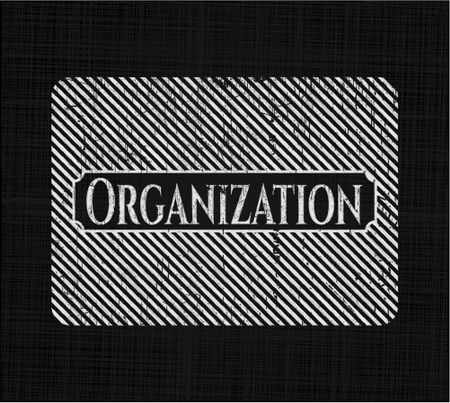 Organization written on a blackboard