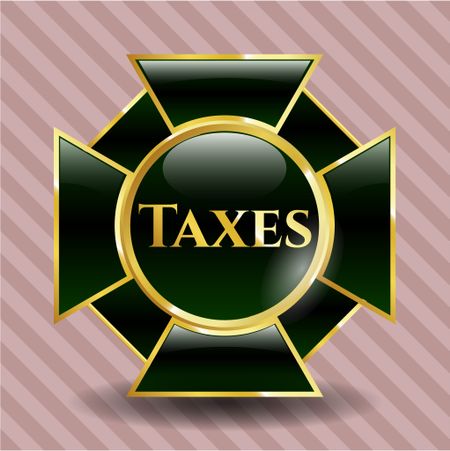 Taxes gold shiny emblem