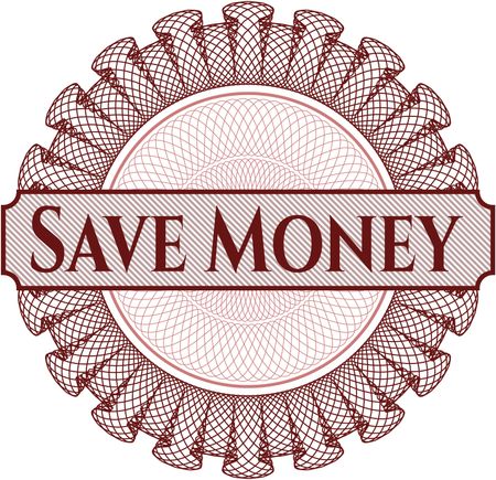 Save Money rosette or money style emblem
