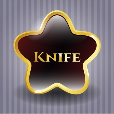 Knife golden emblem or badge