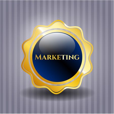 Marketing gold shiny emblem