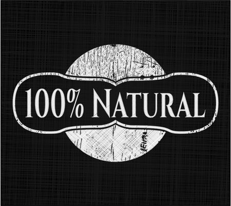 100% Natural on chalkboard