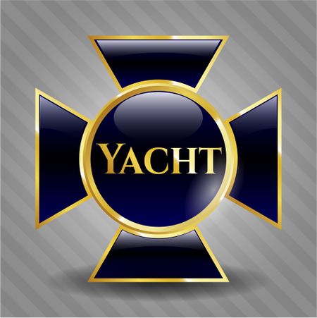 Yacht gold emblem or badge
