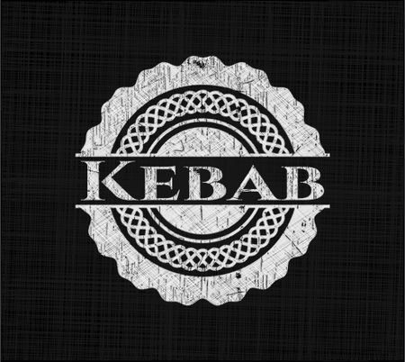 Kebab chalkboard emblem on black board