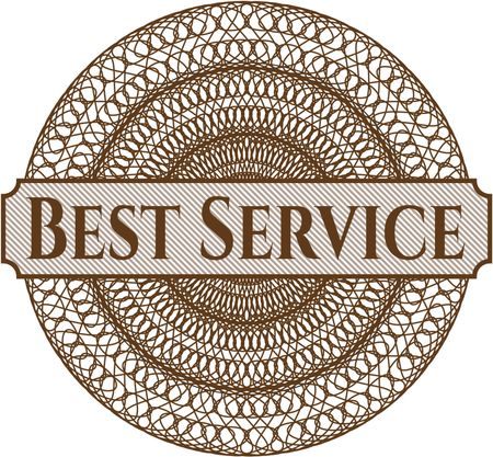 Best Service written inside rosette