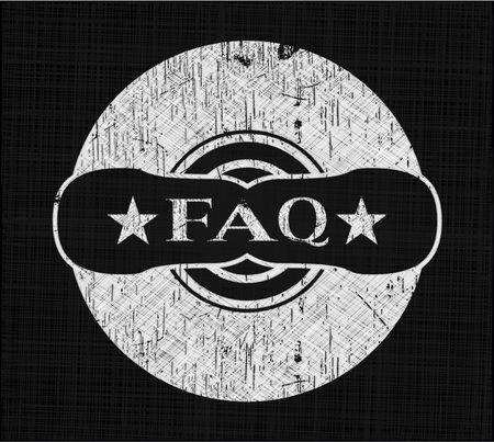 FAQ chalk emblem, retro style, chalk or chalkboard texture
