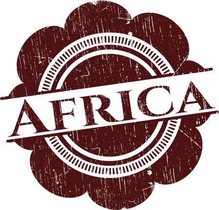 Africa rubber seal with grunge texture
