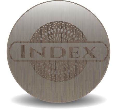 Index wooden emblem. Vintage.