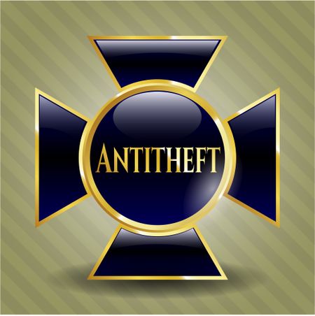 Antitheft golden emblem or badge