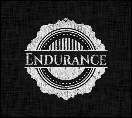 Endurance chalk emblem, retro style, chalk or chalkboard texture