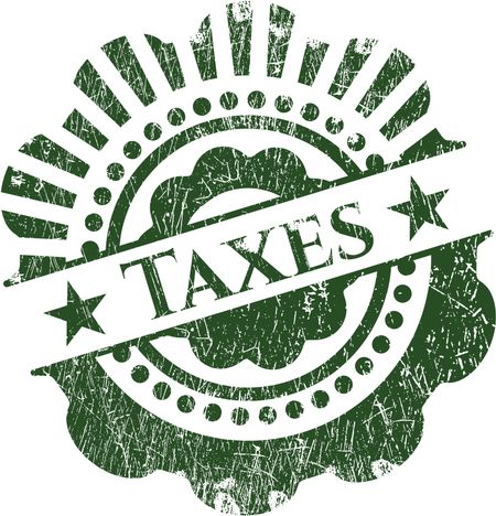 Taxes grunge stamp