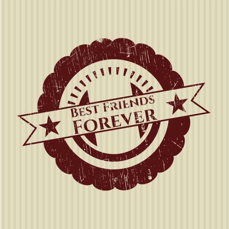 Best Friends Forever rubber seal with grunge texture