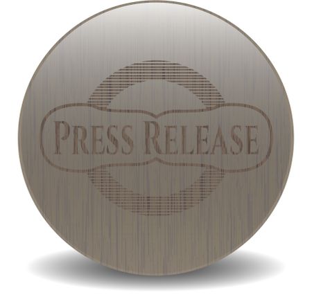 Press Release retro style wood emblem