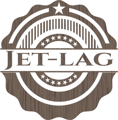 Jet-lag vintage wooden emblem