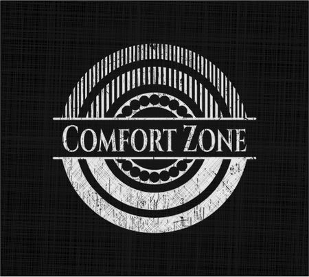 Comfort Zone chalk emblem written on a blackboard