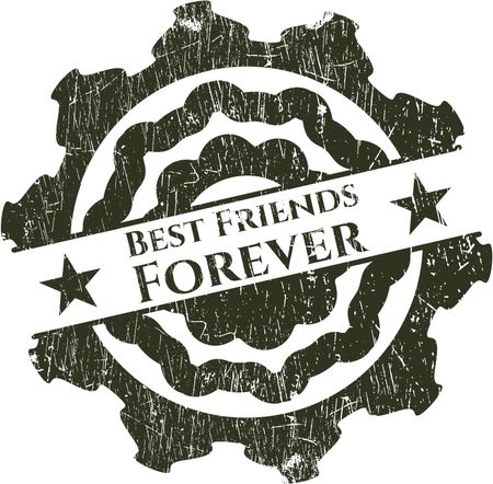 Best Friends Forever rubber stamp with grunge texture
