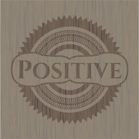 Positive wood icon or emblem