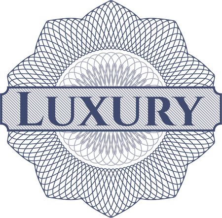 Luxury written inside abstract linear rosette