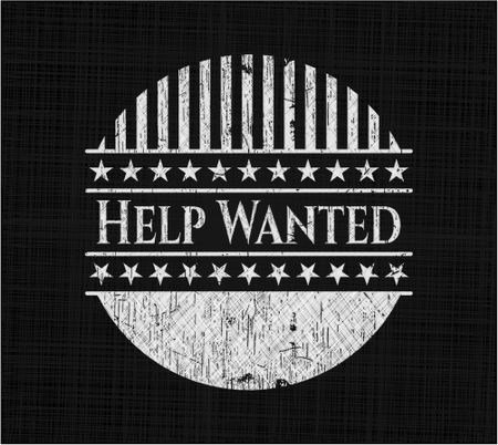 Help Wanted written with chalkboard texture