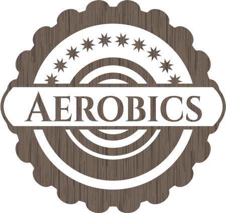 Aerobics realistic wooden emblem