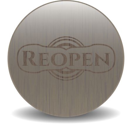Reopen retro style wood emblem