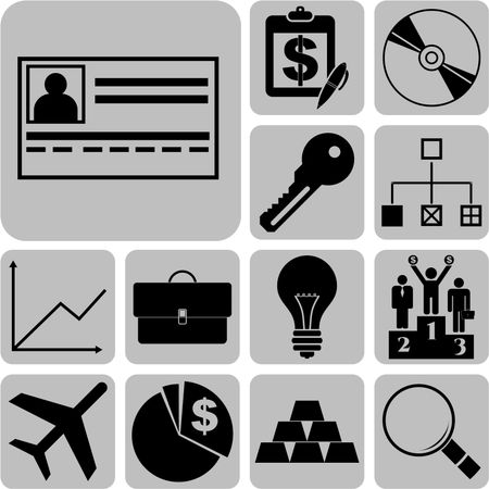 business icon set. 13 icons total. Universal Modern Icons.