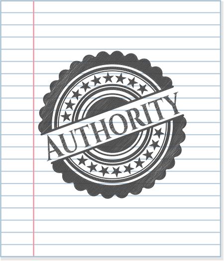 Authority pencil strokes emblem