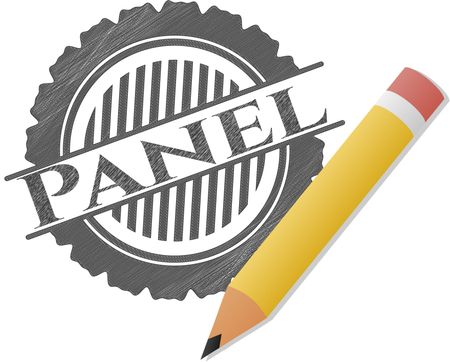 Panel emblem with pencil effect