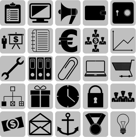 Set of 25 business icons. Set of web Icons.