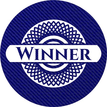 Winner emblem with jean texture
