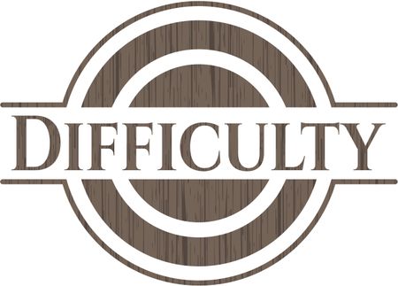 Difficulty retro style wooden emblem