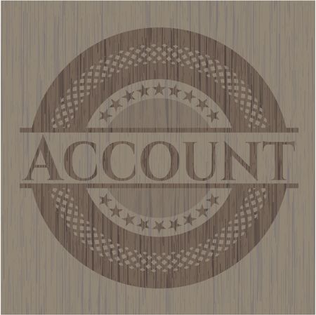 Account wooden emblem. Vintage.