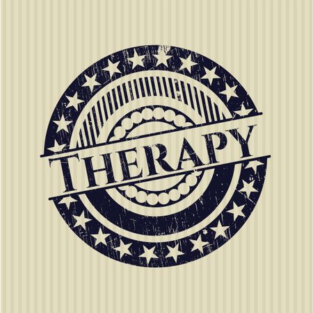 Therapy rubber stamp with grunge texture