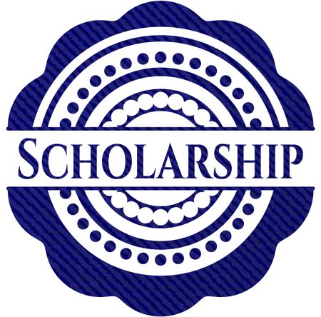 Scholarship badge with jean texture