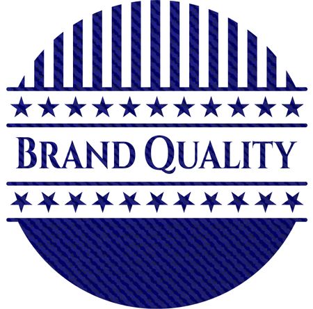 Brand Quality emblem with jean texture