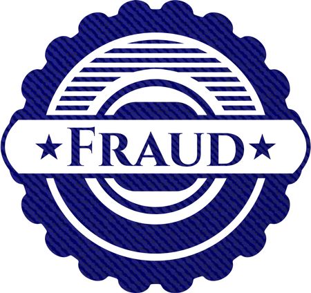 Fraud emblem with denim texture