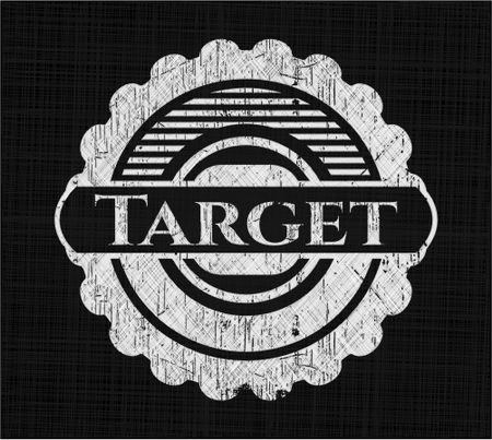 Target chalkboard emblem written on a blackboard