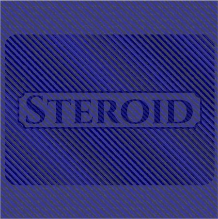 Steroid emblem with denim high quality background