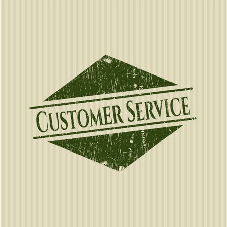 Customer Service rubber stamp with grunge texture