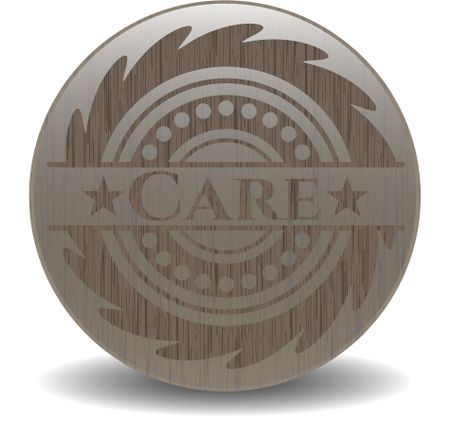 Care wood icon or emblem