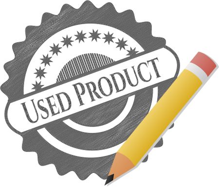 Used Product emblem draw with pencil effect