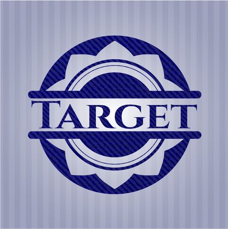 Target badge with denim texture