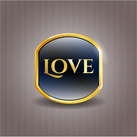 Love gold badge or emblem