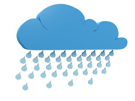 rainy cloud isolated over a white background