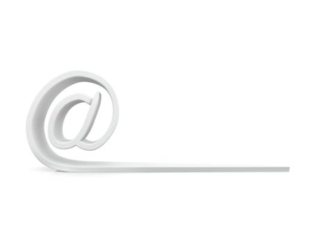 3D at symbol isolated over a white background